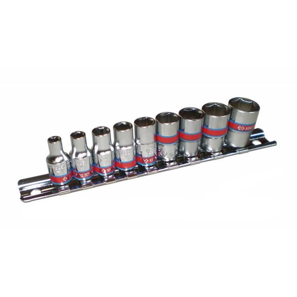 Набор торцевых головок 1/4&amp;quot;, шестигранные, 5/32&amp;quot;-1/2&amp;quot;, 9 предметов KING TONY 2509SR