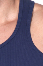 Темно-синяя мужская майка из хлопкового полотна (Размер: M) (Цвет: темно-синий)