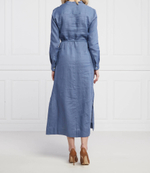 Льняное платье GIALLO Marella SPORT - голубой(32210124)