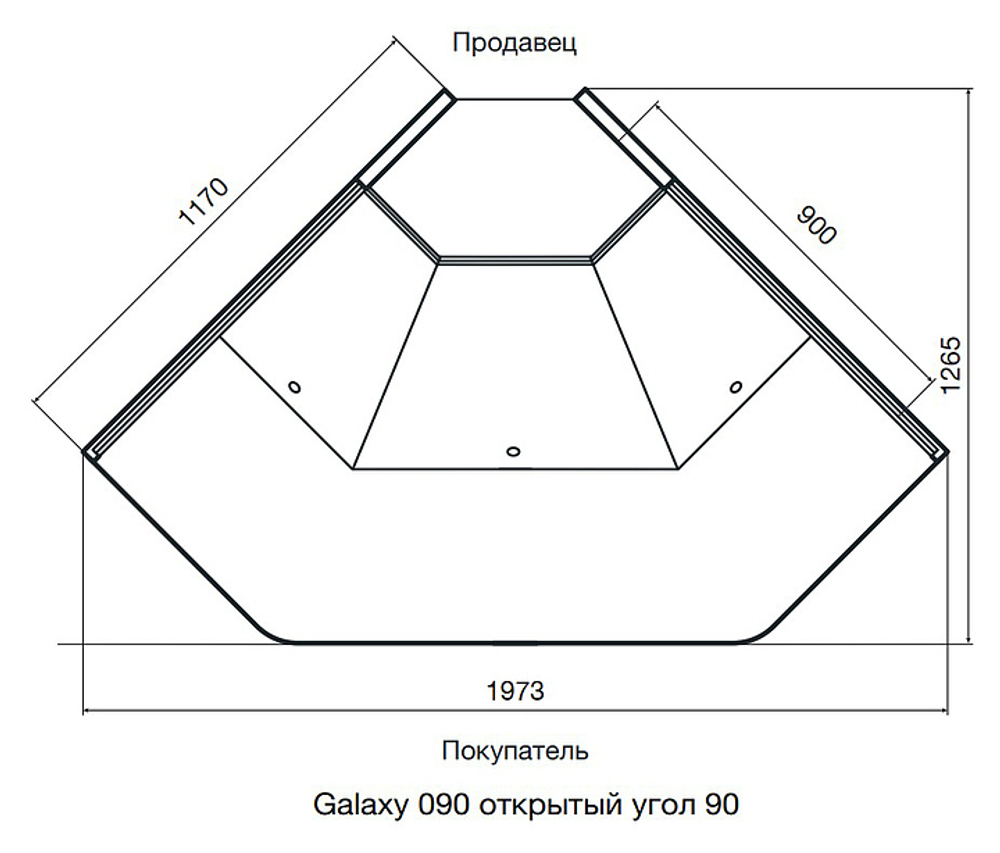 Витрина холодильная Dazzl Galaxy 090 Plug-in ОУ 90 вентилируемая среднетемпературная