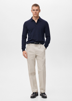 Свитер-поло из 100% мериносовой шерсти