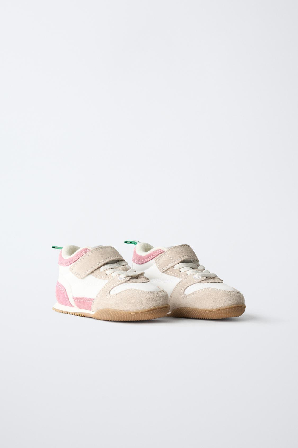 ZARA СПОРТИВНЫЕ КРОССОВКИ В СТИЛЕ РЕТРО, РОЗОВЫЙ