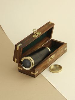 Nautical Подзорная труба в деревянном футляре