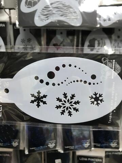 Трафарет для аквагрима овальный "Снежинки " 7 на 13 см