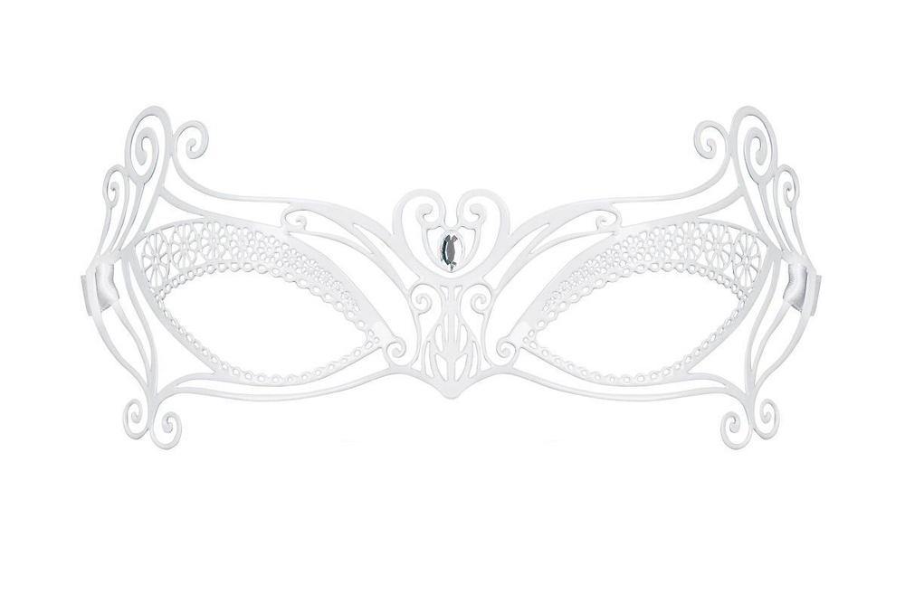 Белая металлическая маска на завязках