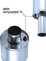 Бак теплообменник для бани 8 л, d115, AISI 439 0,5 мм