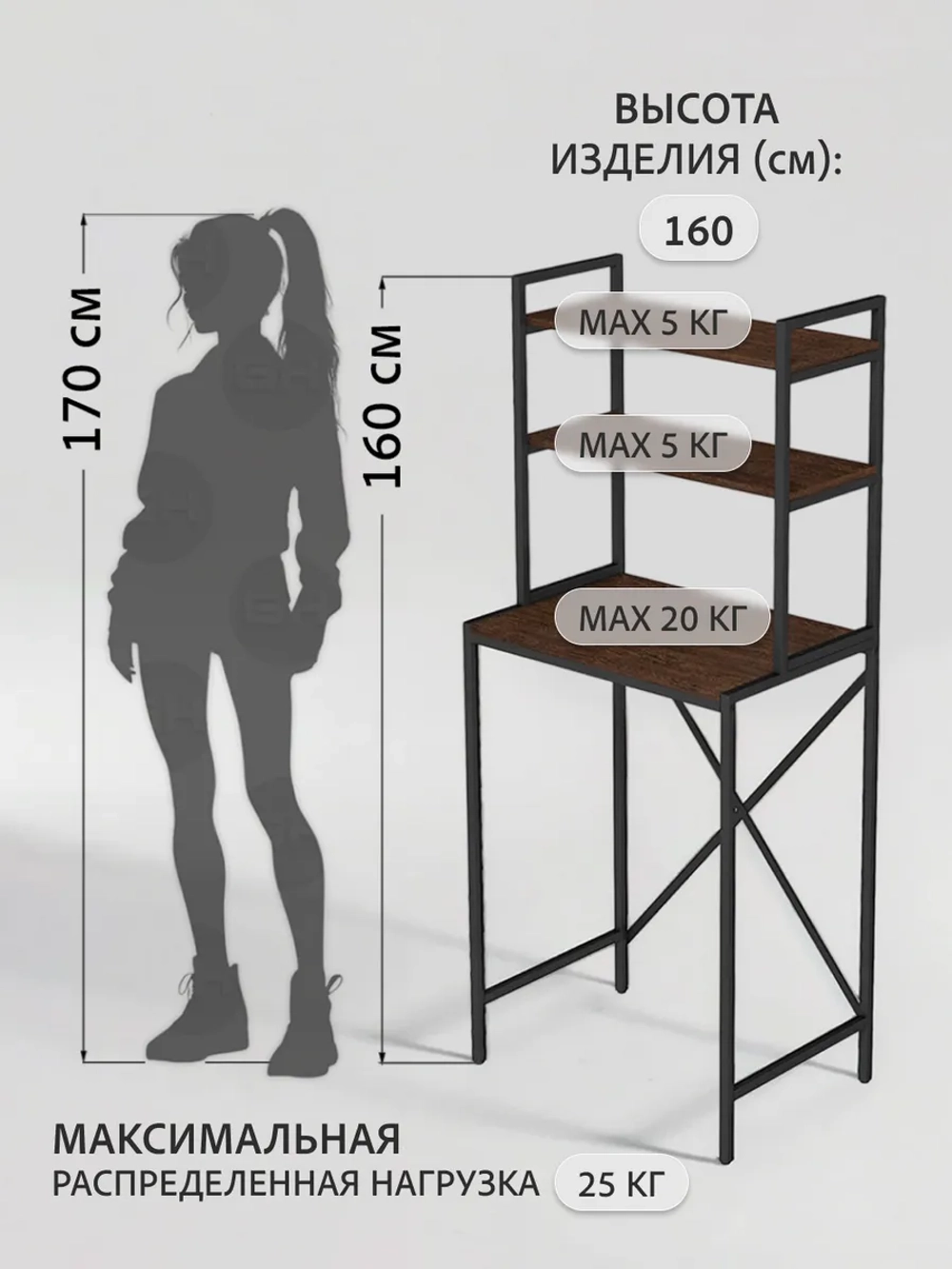 Стеллаж в ванную OVER loft