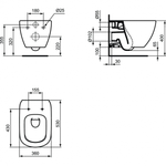 Подвесной унитаз, глубокий смыв Ideal Standard TESI AquaBlade® T0079V3