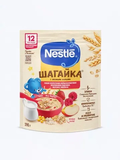 Каша Nestle Шагайка земляника-яблоко-малина 190г