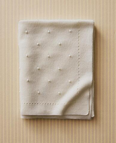 ZARA HOME ДЕТСКИЙ ВЯЗАНЫЙ ПЛЕД, ЭКРЮ