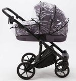 Детская коляска Adamex Marco 2 в 1 GA08 (Т. СЛИВ. ТК. + СЛИВ. КОЖ. ОТДЕЛКА)