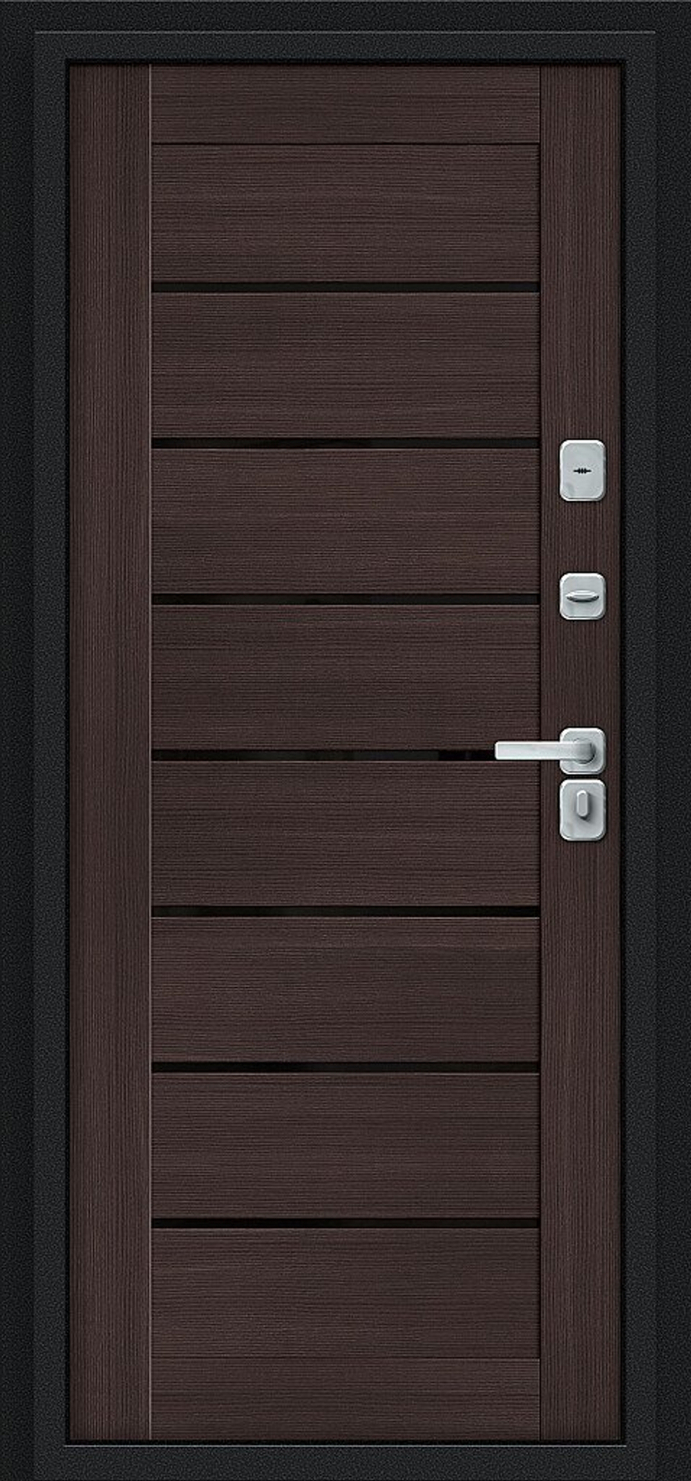 Thermo Техно Декор-2 Букле черное/Wenge Veralinga 205*86 правое