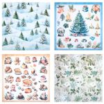 Бумага для скрапбукинга 30х30 см "Новогодний дизайн", двусторонняя, 12 листов, 180 г/м2, ОСТРОВ СОКРОВИЩ, 665438