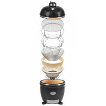 Керамический угольный гриль Monolith Two.55, 43 см, с ножками и столиками, чёрный