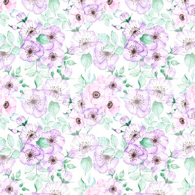 Букет розовых и фиолетовых анемонов