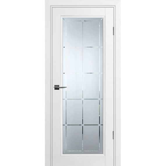 Фото межкомнатной двери экошпон Profilo Porte PSU-35 белая остеклённая