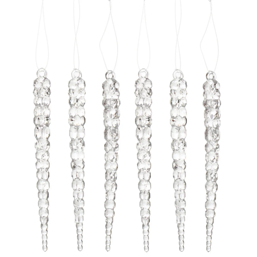 Подвеска «Хрустальная сосулька» 15 см (набор 6 шт)