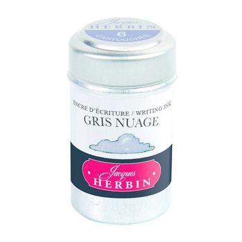 Картриджи для ручки Herbin Gris nuage светло-серые 6 шт (20108T)