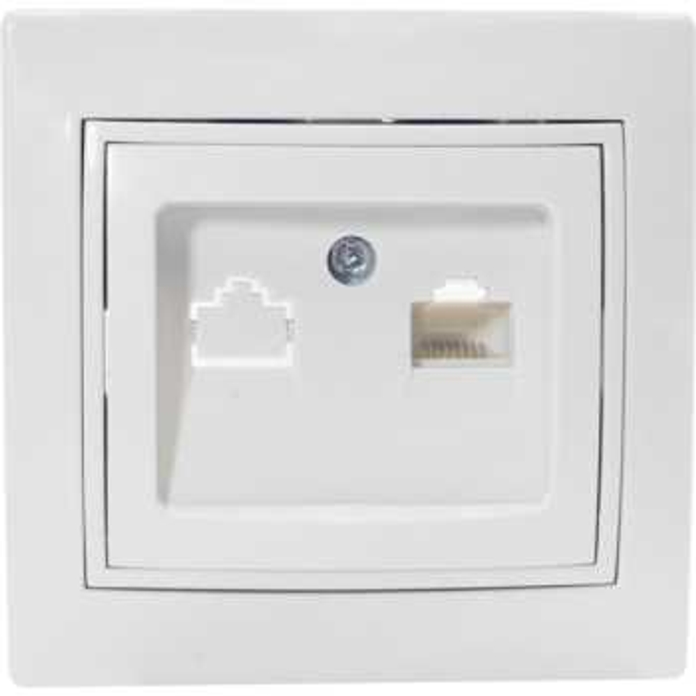 Интернет розетка RJ45 С/У. белый
