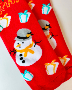 Носки НГ р.35-40 "New Year's magic" Снеговик на Красном