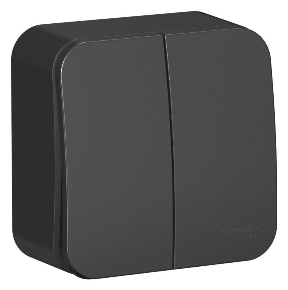 Выключатель 2-кл. ОП Blanca 10А IP20 (сх. 5) 250В с изолир. пластиной антрацит SE BLNVA105016