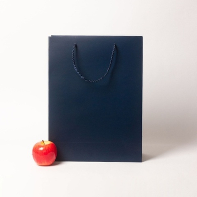 Пакет 30x40x12, тёмно-синий, витой шнур, картон VIP