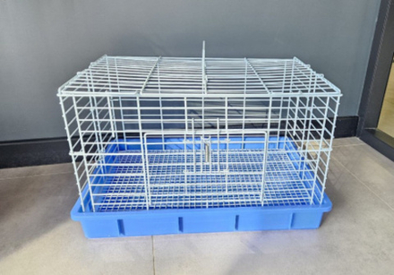 Клетка для грызунов "Чистый котик" голубой AT02