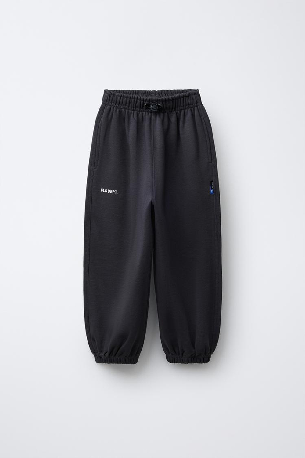 ZARA ФЛИСОВЫЕ БРЮКИ BALLOON С НАДПИСЬЮ, АНТРАЦИТОВО-СЕРЫЙ