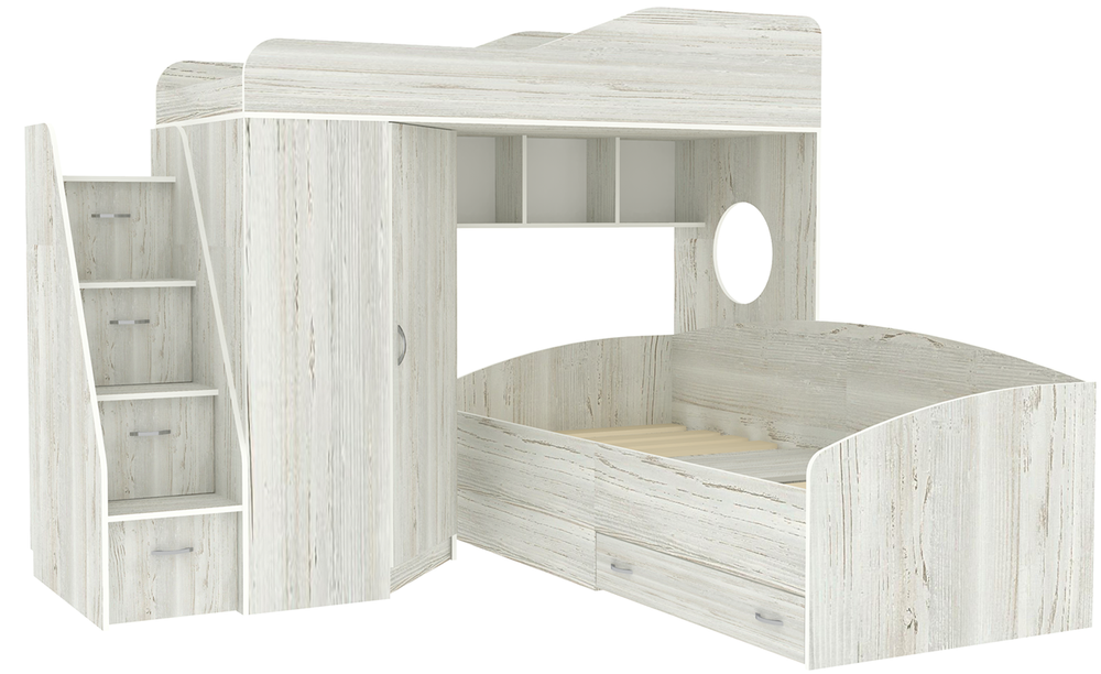 Двухъярусная кровать КарИВи  Кадет 2 с универсальной лестницей Винтерберг Винтерберг