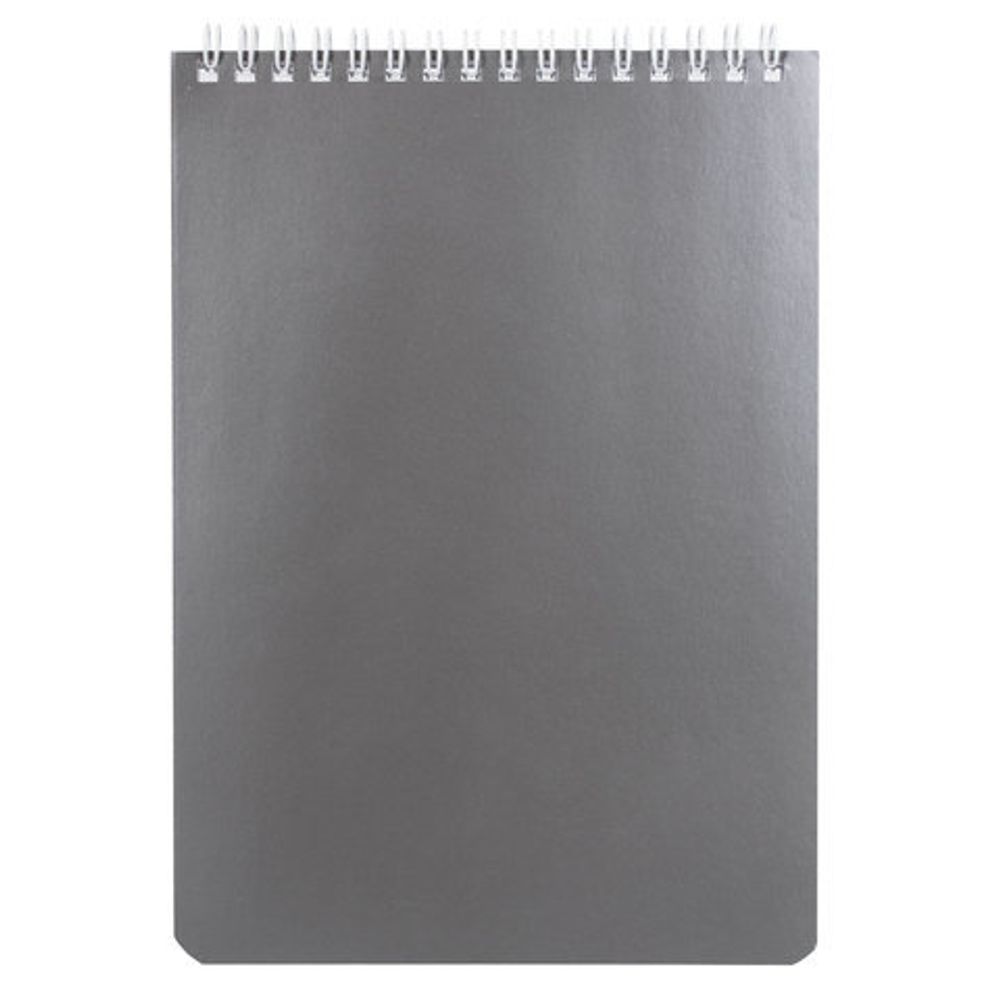 Блокнот А5 (146х205 мм) 60 л., гребень, перфорация на отрыв, лакированный, BRAUBERG, "Серебро", 111273