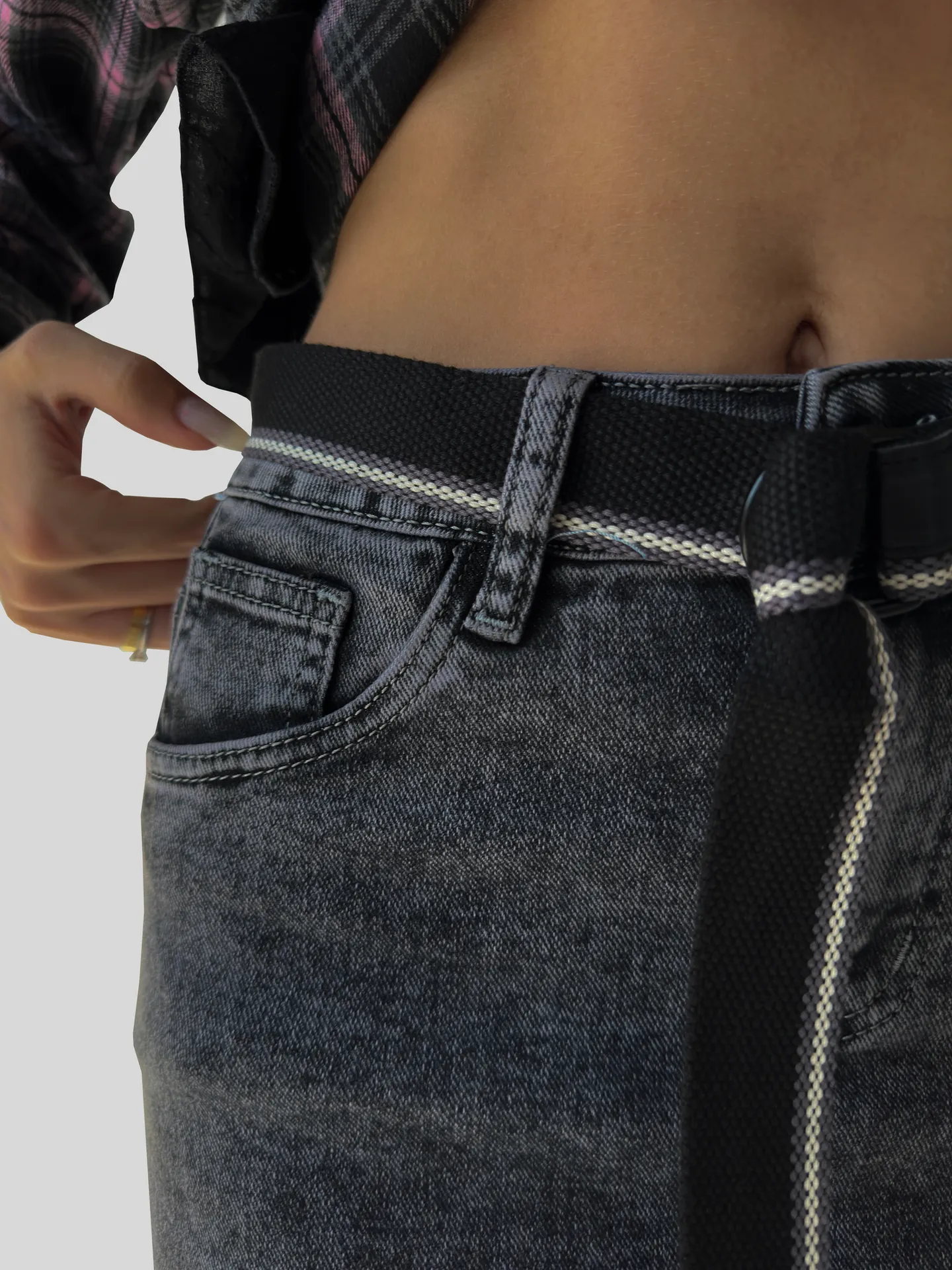 Юбка джинсовая Baccino 59099 удлиненная с разрезом спереди с поясом в комплекте оптом
