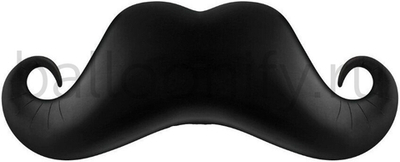 Шар (35''/89 см) Фигура, Усы, Черный, 1 шт.