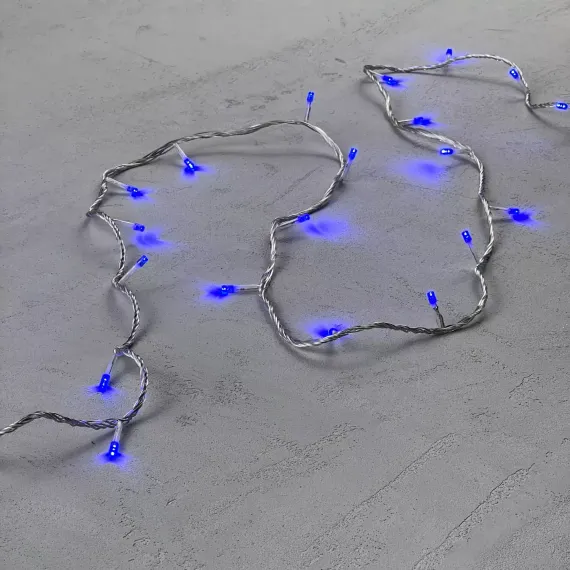 Светодиодная гирлянда с возможностью динамики 20 м., 200 синих LED ламп, 24V., прозрачный силиконовый провод, IP65, Beauty Led (EST200-3W10-1B)