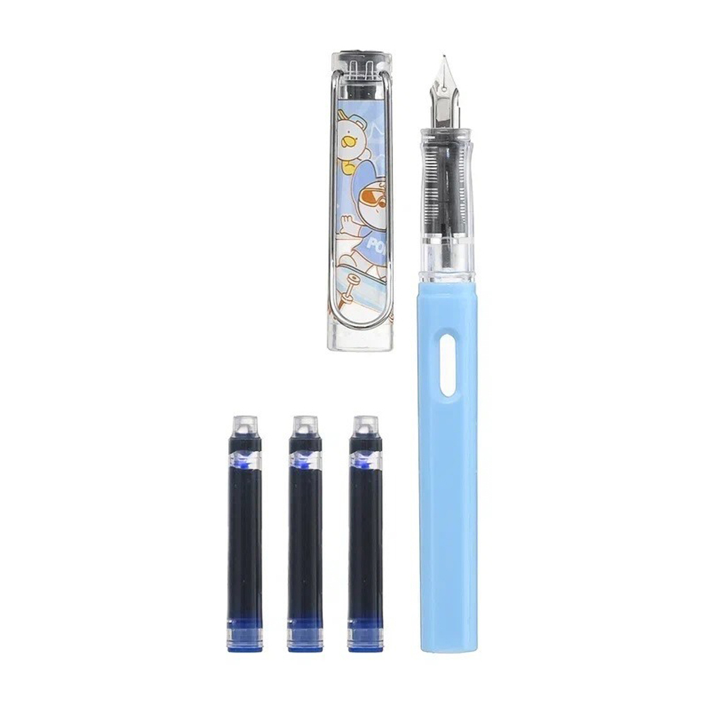 Ручка перьевая, Basir, с дополнительными чернилами, 3+1, 4 цвета ассорти