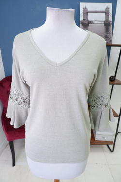 Джемпер Oodji  с кружевом 44 размер