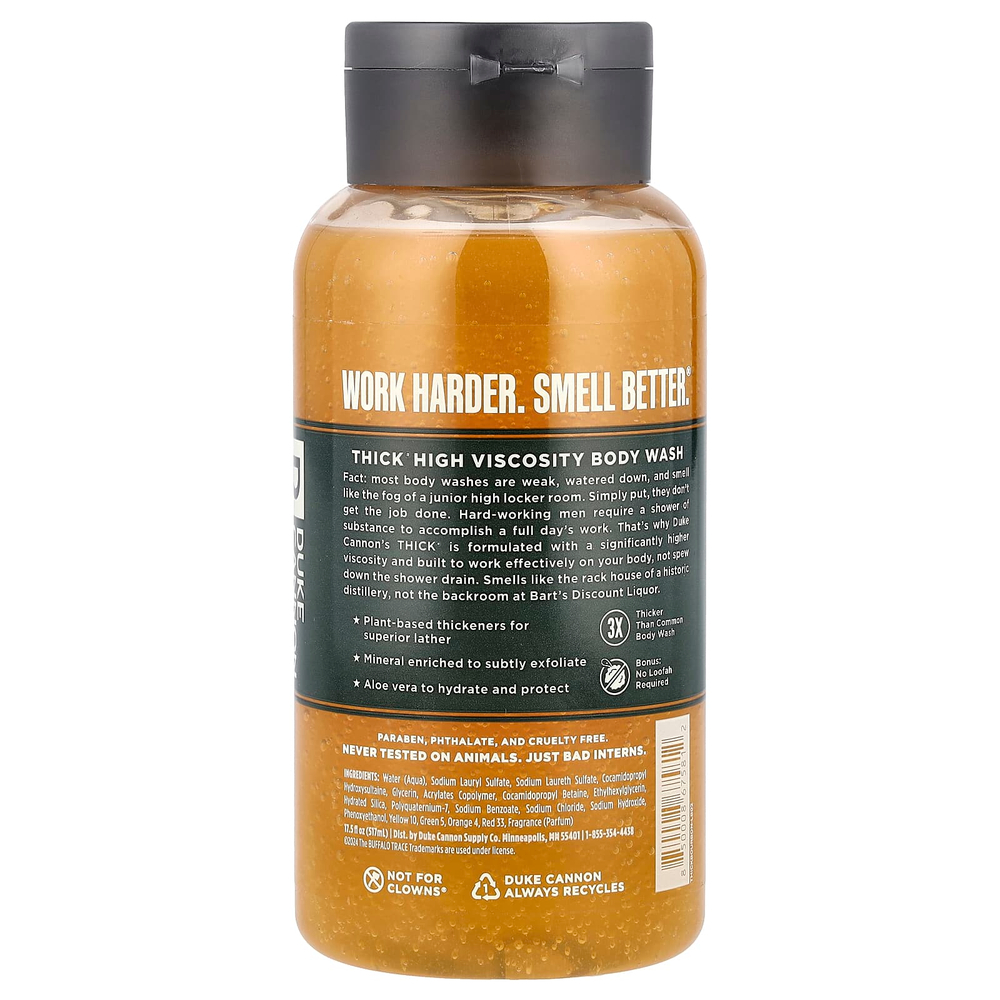 Duke Cannon Supply Co., Густое мыло для тела, Buffalo Trace®, дубовая бочка и янтарь, 517 мл (17,5 жидк. Унции)