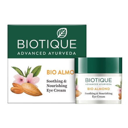крем вокруг глаз успокаивающий и питательный Миндаль Биотик (Almond eye cream Biotique), 15 гр