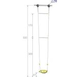 Качели одиночные подвесные высотой 300 см, диаметр крепления на трубу 76 мм