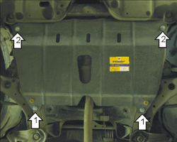 Усиленная защита Motodor картера двигателя, кпп. 2 мм, сталь. для Toyota Camry 2006-2011 арт.02529