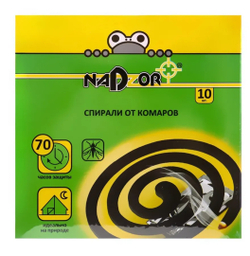 Спирали от комаров "Nadzor", черные, 10 шт