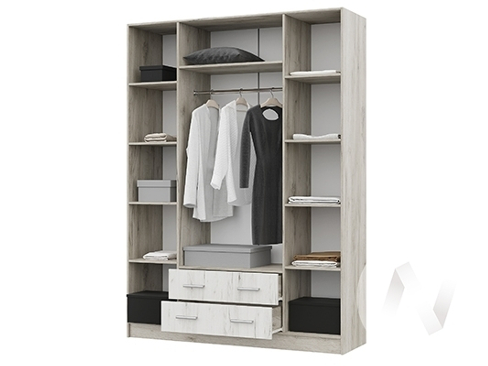 Шкаф 4-х ств ШК 602М Спальня Гармония (дуб крафт серый/дуб крафт белый)