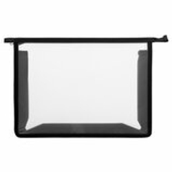 Папка для тетрадей ПИФАГОР А4, пластик, молния сверху, прозрачная, черный, 272107