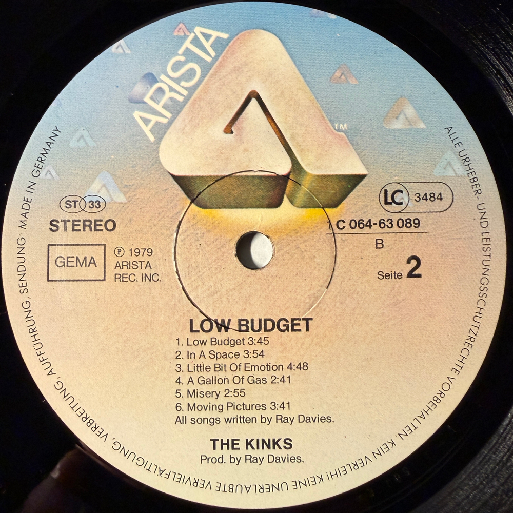 The Kinks ‎– Low Budget (Германия 1979г.)