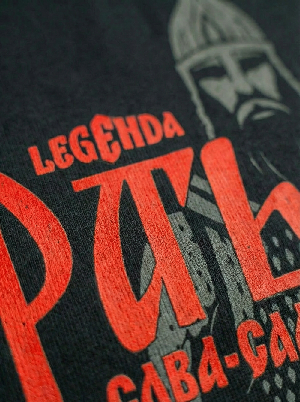 Футболка спортивная хлопковая мужская черная LEGENDA Рать красная