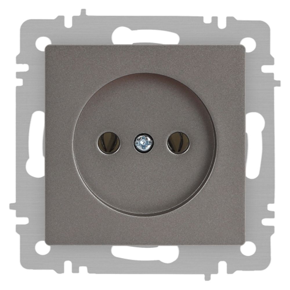 Розетка Intro Accent 6-201-09 2P 16А-250В IP20 СУ AL/CU титан | Intro