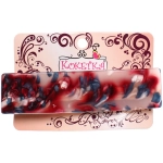 Заколка - автомат «ЭКЛЕР», форма прямоугольная, сари, микс 5 цветов, 10,3*2,5см (блистер Кокетка)