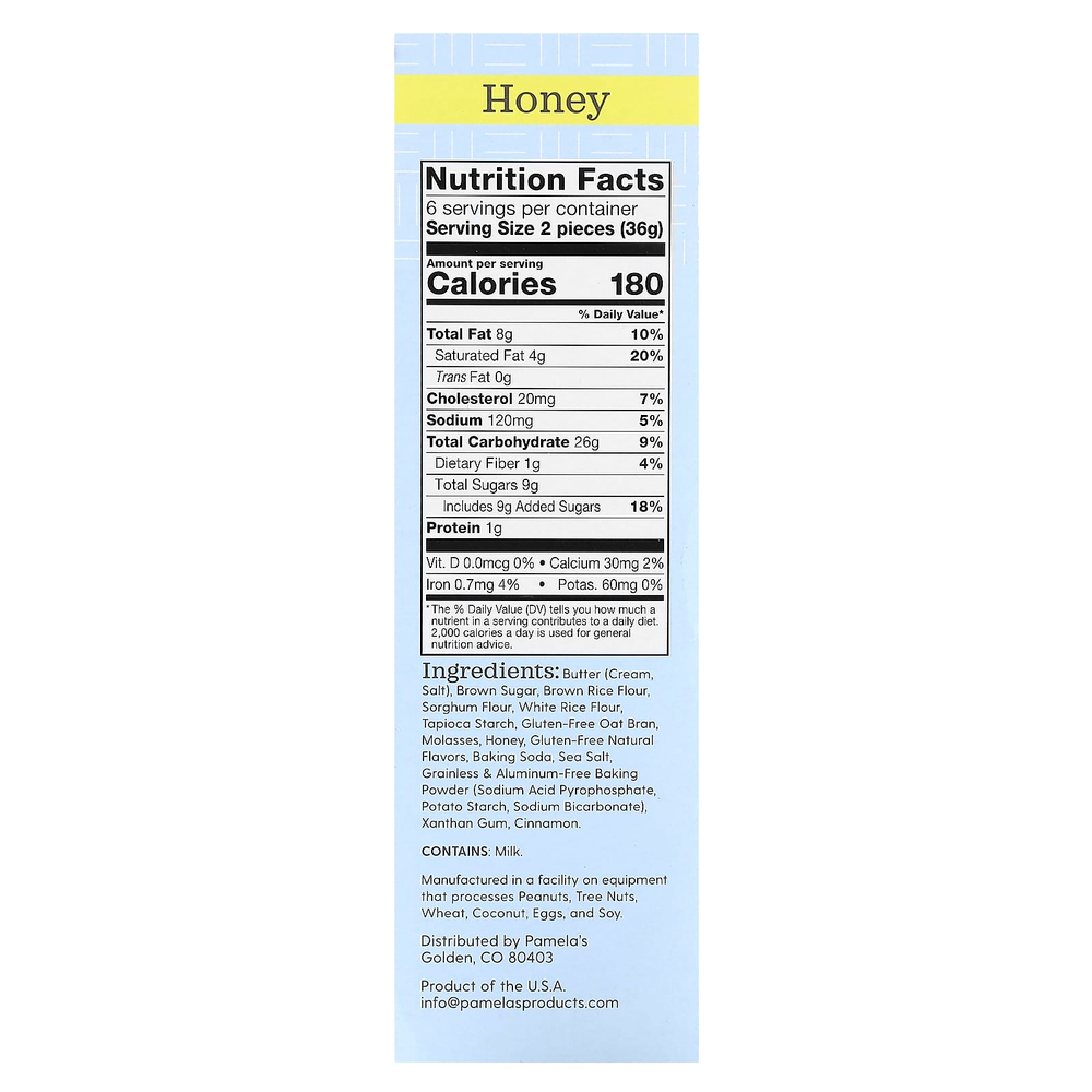 Pamela's Products, Honey Grahams, 212,6 г (7,5 унции)