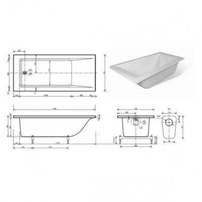 Эстет Дельта Ванна гидромассажная 160х70 матовая