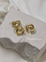 Серьги каффы золотые двойные