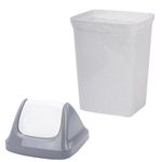 Ведро мусорное с КРЫШКОЙ (качающейся) 15 литров, "СВИНГ", 47х27х23 см, серое, IDEA, М 2462